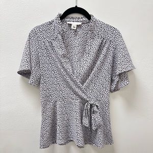 Monteau Cropped Crossover Blouse